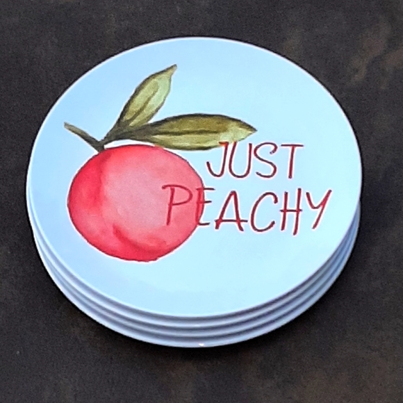 Set of 4 "Just Peachy" Dessert Plate NWT - Picture 1 of 6